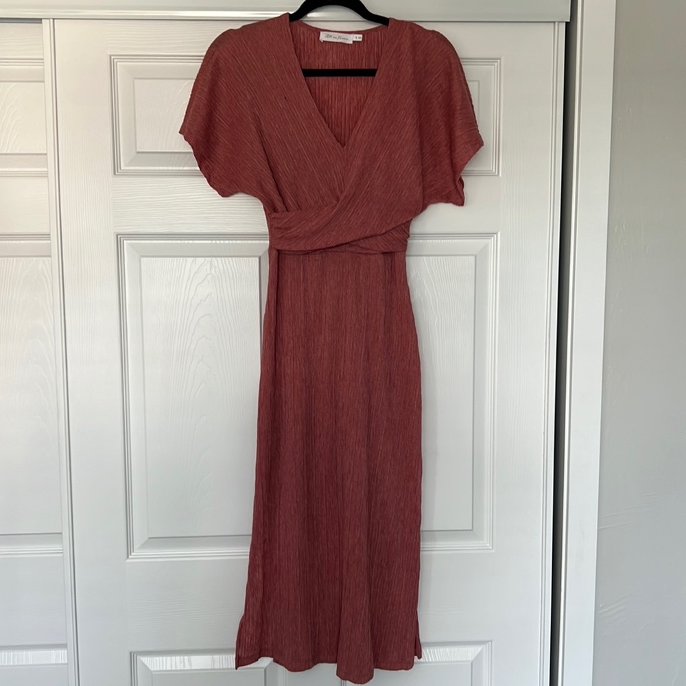Coral midi dress